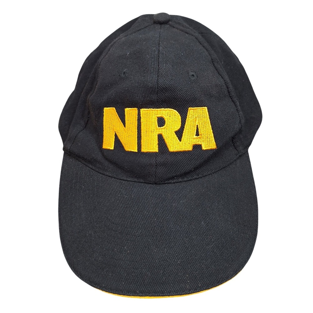 NRA Vintage Cotton Baseball Cap Black Yellow Embroidered Hat American Flag Patch